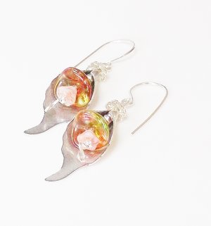 Silver calla lily earrings